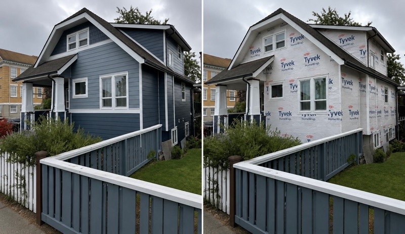 Weather barrier to finish — Craftsman re-side · University Place